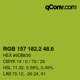 カラーコード: RGB 157 182.2 48.6 | qconv.com