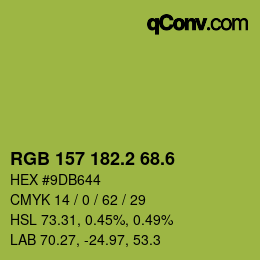 カラーコード: RGB 157 182.2 68.6 | qconv.com