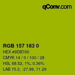 カラーコード: RGB 157 183 0 | qconv.com