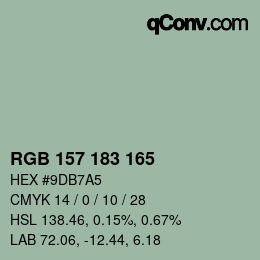 カラーコード: RGB 157 183 165 | qconv.com