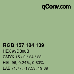 Farbcode: RGB 157 184 139 | qconv.com
