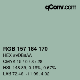 Código de color: RGB 157 184 170 | qconv.com