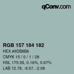 Código de color: RGB 157 184 182 | qconv.com