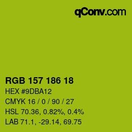 Farbcode: RGB 157 186 18 | qconv.com