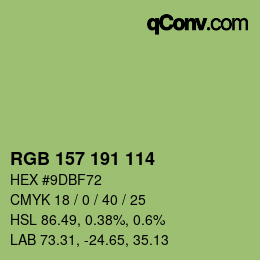 カラーコード: RGB 157 191 114 | qconv.com