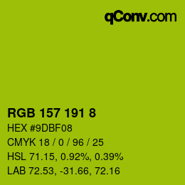 颜色代码: RGB 157 191 8 | qconv.com