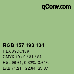 Farbcode: RGB 157 193 134 | qconv.com
