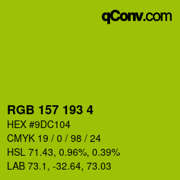 Color code: RGB 157 193 4 | qconv.com