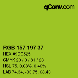 Color code: RGB 157 197 37 | qconv.com