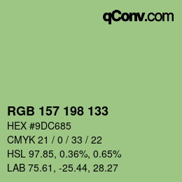 Color code: RGB 157 198 133 | qconv.com
