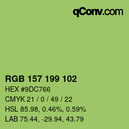 颜色代码: RGB 157 199 102 | qconv.com