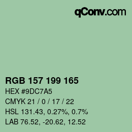 Farbcode: RGB 157 199 165 | qconv.com