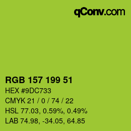 Color code: RGB 157 199 51 | qconv.com