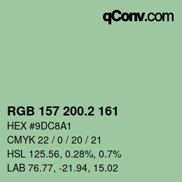 カラーコード: RGB 157 200.2 161 | qconv.com
