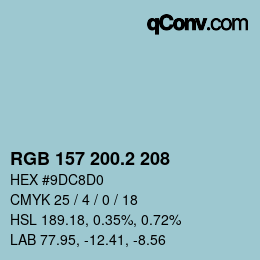 カラーコード: RGB 157 200.2 208 | qconv.com