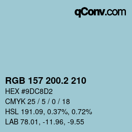 カラーコード: RGB 157 200.2 210 | qconv.com