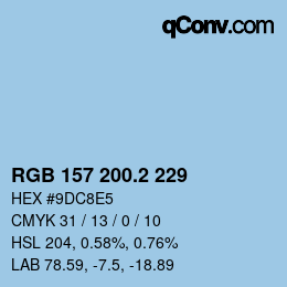 カラーコード: RGB 157 200.2 229 | qconv.com