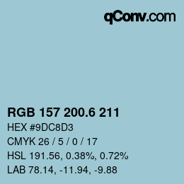 カラーコード: RGB 157 200.6 211 | qconv.com
