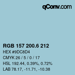 カラーコード: RGB 157 200.6 212 | qconv.com