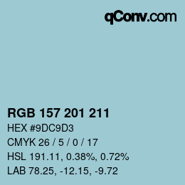 Color code: RGB 157 201 211 | qconv.com