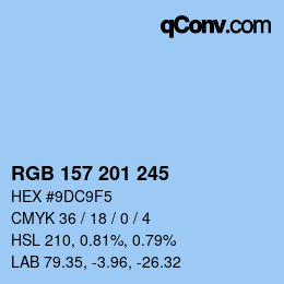 Código de color: RGB 157 201 245 | qconv.com