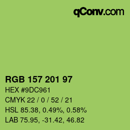Color code: RGB 157 201 97 | qconv.com