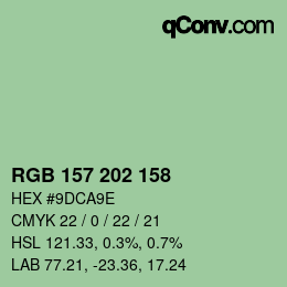 Farbcode: RGB 157 202 158 | qconv.com