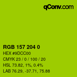 Farbcode: RGB 157 204 0 | qconv.com