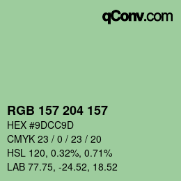 Color code: RGB 157 204 157 | qconv.com