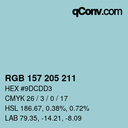 Farbcode: RGB 157 205 211 | qconv.com