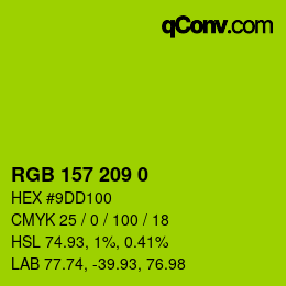 Color code: RGB 157 209 0 | qconv.com