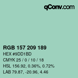 カラーコード: RGB 157 209 189 | qconv.com