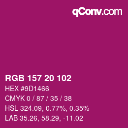 Color code: RGB 157 20 102 | qconv.com