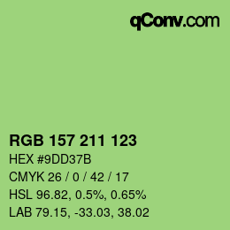 颜色代码: RGB 157 211 123 | qconv.com
