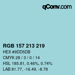 Color code: RGB 157 213 219 | qconv.com