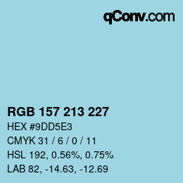Color code: RGB 157 213 227 | qconv.com
