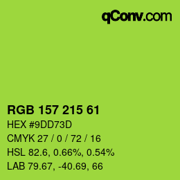 カラーコード: RGB 157 215 61 | qconv.com