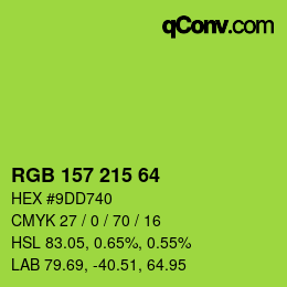 Color code: RGB 157 215 64 | qconv.com