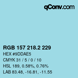カラーコード: RGB 157 218.2 229 | qconv.com