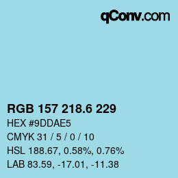 カラーコード: RGB 157 218.6 229 | qconv.com