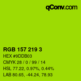 Color code: RGB 157 219 3 | qconv.com
