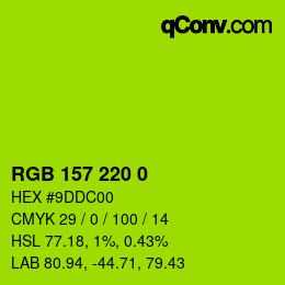 Color code: RGB 157 220 0 | qconv.com