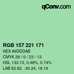 Farbcode: RGB 157 221 171 | qconv.com
