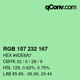 Farbcode: RGB 157 232 167 | qconv.com