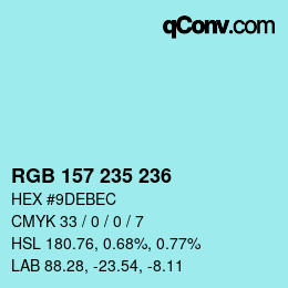 Color code: RGB 157 235 236 | qconv.com