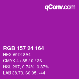 Color code: RGB 157 24 164 | qconv.com