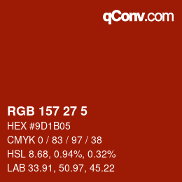 Color code: RGB 157 27 5 | qconv.com