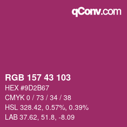 Color code: RGB 157 43 103 | qconv.com