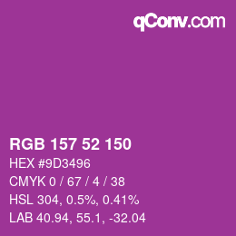Farbcode: RGB 157 52 150 | qconv.com