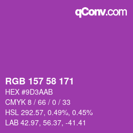 颜色代码: RGB 157 58 171 | qconv.com